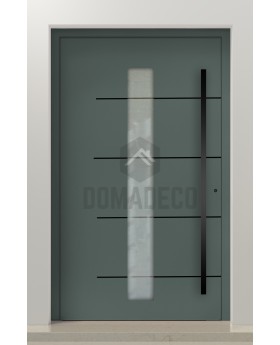PIVOT Gryf-B - secure aluminium entry large pivot door with glass
