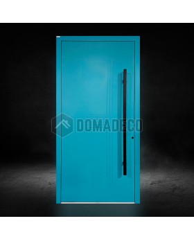 Turquoise solid aluminum hinged front door