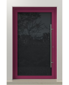 PIVOT VL19 - Lacobel glass coated with a high-quality paint aluminium pivot door