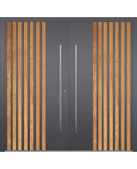 LIM RAIL3 double - aluminium double door with vertical slats made of aluminium profiles