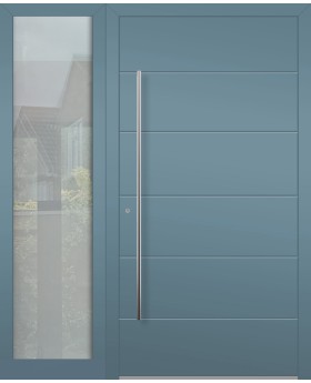Aluminium Hinged LIM front door with left sidelight (view from the outside) 