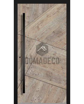 LIM WOODLINE 3 - aluminium entry door covered Fir Platinum wood imitation