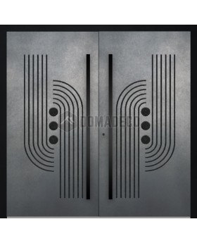 LIM M13 double - Aluminium double hinged door with gunsmoke texture of milled metal