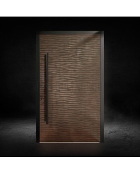  aluminium front entry hinged door with texture of milled metal