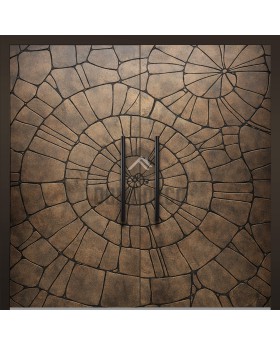 LIM M30 double - aluminium hinged double door with brown texture of milled metal