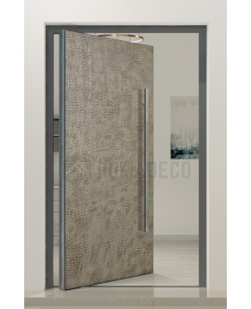 PIVOT M3 - Aluminium pivot entry door coated with liquid metal