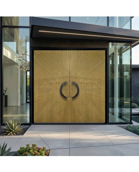 LIM M8 double - double aluminum front door with gold texture of milled metal