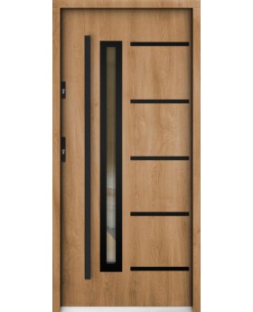 Sta Picard noir - security external single door with black frame arround glass