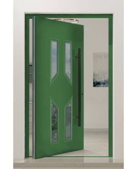 PIVOT CL11 - glazed traditional aluminium pivot door with decorative frame