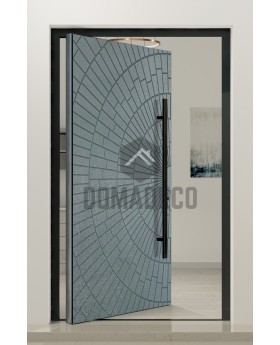 PIVOT M7 - aluminium pivot door with zinc liquid metal