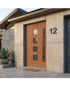 Golden oak high quality elegance aluminium front door for home