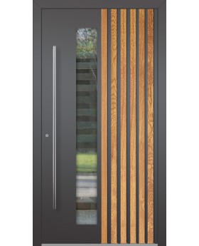 LIM RAIL4 - aluminium entry door with vertical slats made of aluminium profiles