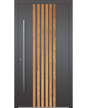 LIM RAIL5 - aluminium front door with vertical slats made of aluminium profiles