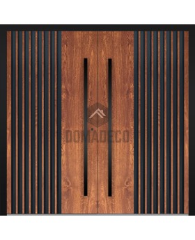LIM RAIL6 double - aluminium front double door with black vertical slats made of aluminum profiles