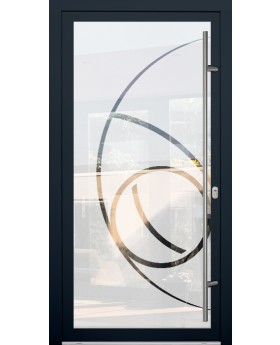 LIM Glass S16 -  aluminium frosted front door with transparent decor