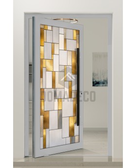 PIVOT SG2 - Custom Stained Glass external aluminium pivot door