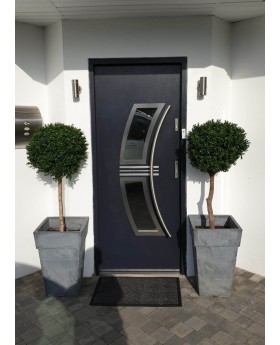 Anthracite external steel door with window
