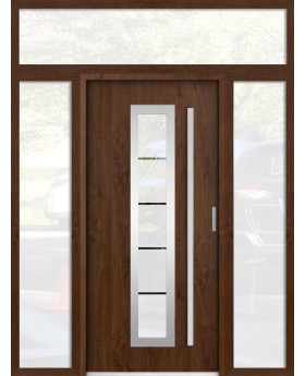 custom configuration - STA steel front door with left, right and top glass panels