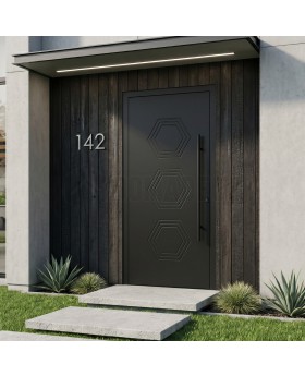  Black aluminium modern entry door
