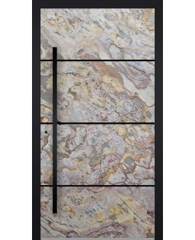 LIM V46 - aluminium front door with sand rock stone