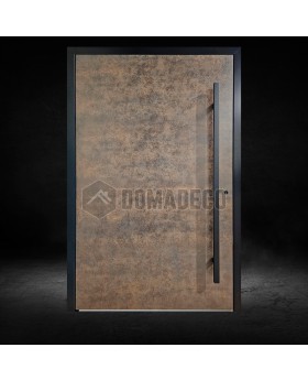 PIVOT V53 - rust aluminium pivot door covered with rust sintered quartz