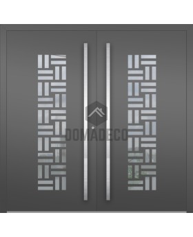 LIM VFL2 double - aluminium double front door decorative glass