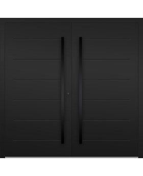 LIM W313 double - modern double aluminium door wirh ribs