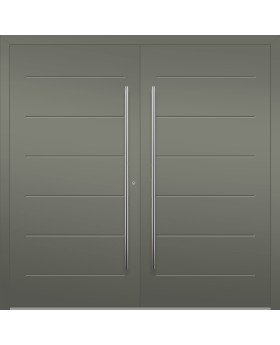 LIM W313 double - modern double aluminium door wirh ribs