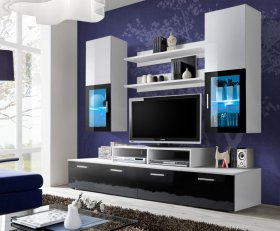 Black high gloss wall unit sale