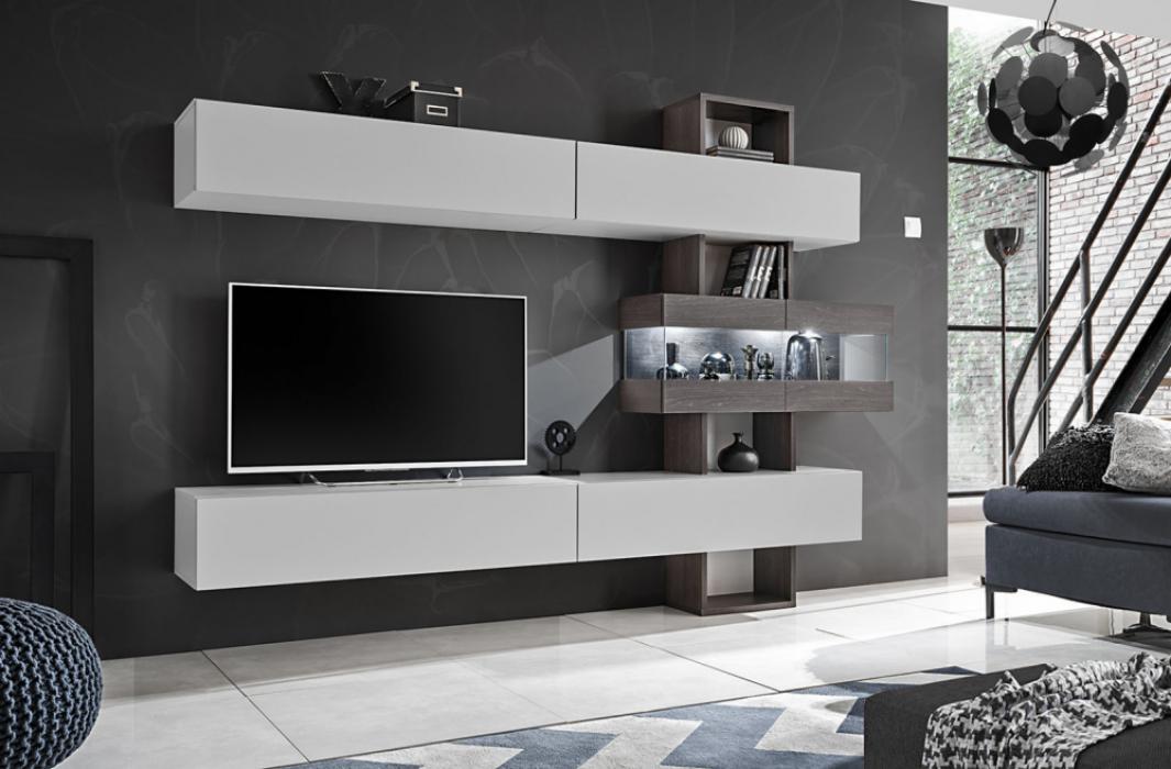 Astok - tv wall unit with shelves
