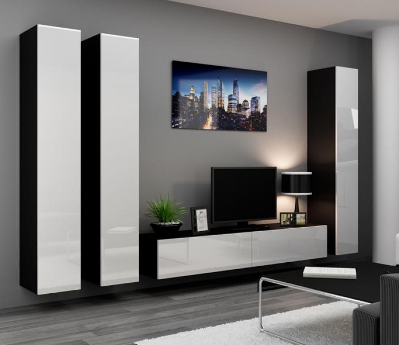 Seattle 5 - black and white tv entertainment stand