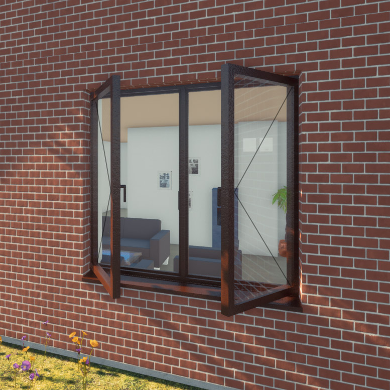 Double casement aluminium window